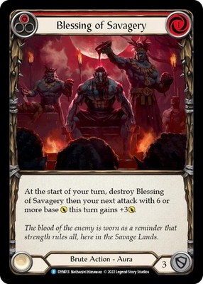 Blessing of Savagery (Red) Lightly Played Dynasty Flesh and Blood