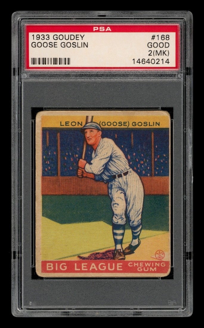 1933 Goudey Set-Break #168 Goose Goslin PSA 2 GOOD (MK)