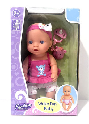 GI-GO TOYS FANTASY COLLECTION WATER FUN BABY 10'' DOLL PINK OUTFIT & PACIFIER NEW