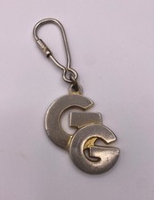 VINTAGE GUCCI GG KEY RING KEY CHAIN Signed Gucci Italy Metal Has Wear RARE