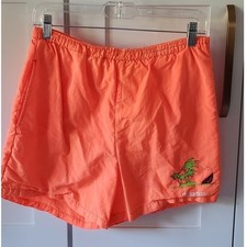 Vintage Bahamas Swim Trunks Mens Medium Orange Nylon Retro Beach Shorts