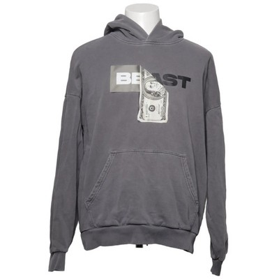 Mr. Beast, Kapuzenpullover, Größe: M, Grau, Baumwolle, Print, Herren #dti