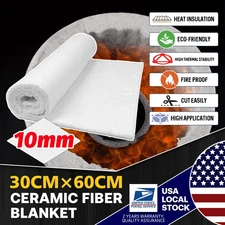 1x Ceramic Fiber Insulation Blanket High Temp Insulation 30x60cm Fireproof