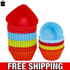 Jumbo Silicone Baking Cups Cupcake Liners Muffin Cups Cake Molds Large 24pcs