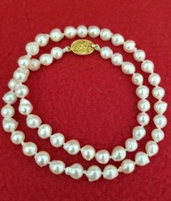 Japanese Sakura Pink Akoya Pearl Necklace, 18", 7mm, vermeil clasp