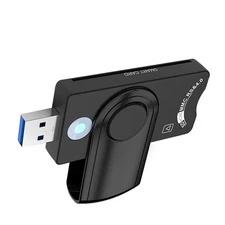 DOD/CAC ID USB3.0 Smart Card Reader Bank/SIM Card Adapter For Windows 7/8/Vista