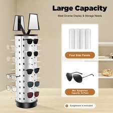 44Pairs Round Sunglass Holder 360  Rotating Glasses Show Rack Display Organizer