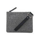 WITCHERY - Felt Clutch Wristlet Grey Black And Silver EUC 22x17cm