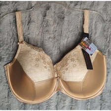 NWT Curvy Couture Tulip Lace Push Up Bra Size 40H Plus Size Lingerie Nude 