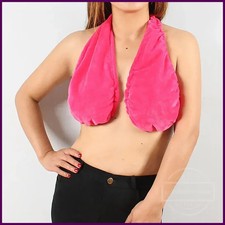 Women s Candy Color Bandeau Bralette Halter Neck Tube Top with Padding