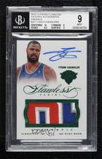 2012-13 Panini Flawless Emerald 4/5 Tyson Chandler #20 BGS 9 MINT Patch Auto 6fs
