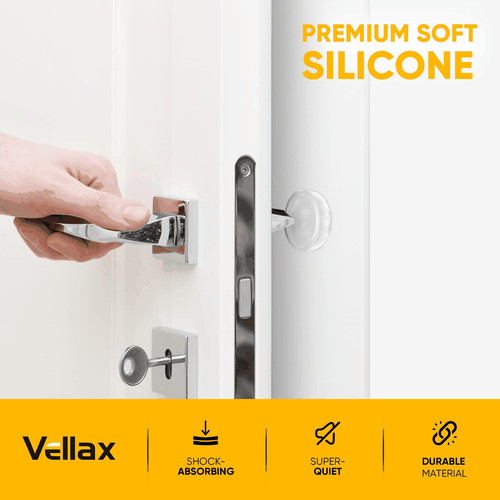 Protectores de pared 4 piezas de perilla de goma transparente autoadhesiva protector parachoques de puerta - Imagen 3 de 8