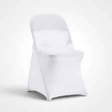 25pcs White Spandex Folding Chair Covers Stretch Slipcover Wedding Party Banquet