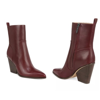 Veronica Beard Women's Logan Merlot Ankle Booties Boots 9 NWT 498