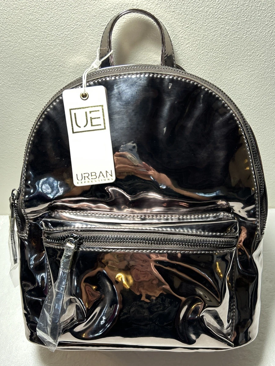 Urban‎ Expressions Perforated Black Vegan Leather Handbag Purse Backpack Buckle Urban Expressions Perforated Black Vegan Leather Handbag  main image 3