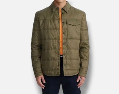 Aztech Mountain Men's Green Loge Peak Quilted Shirt Jacket Size Small
