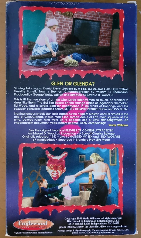 1998 Englewood Entertaiment VHS: Haunted Hollywood vol. 12: Glen or Glenda? Foto 2 de 4