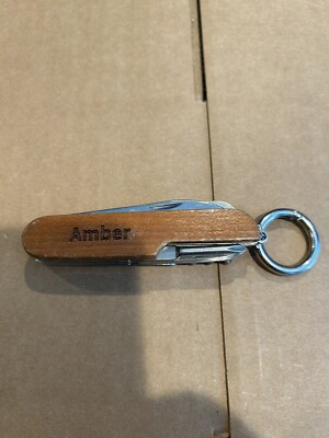 Pocket Knife / Multi Tool - Engraved   Amber  