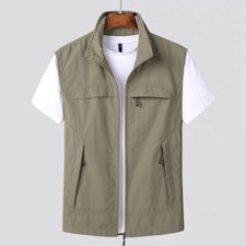 Uomo Gilet Giacca Giubbotto Cappotto senza Maniche Pesca Outdoor Sport Casual