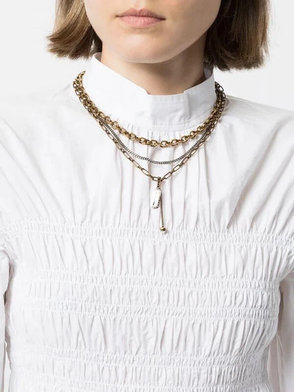 NEW Alexander McQueen triple chain pendant necklace 950 ONE SIZE