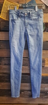 American Eagle Super Super Stretch Size 0 Long Tapered Junior Women's  Jeans