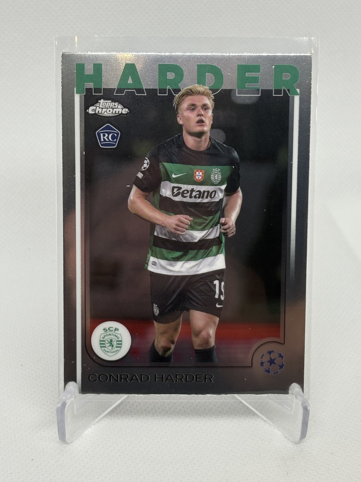 CONRAD HARDER 2024-25 Topps Chrome UEFA Club Base Card #177 RC SPORTING CLUBE