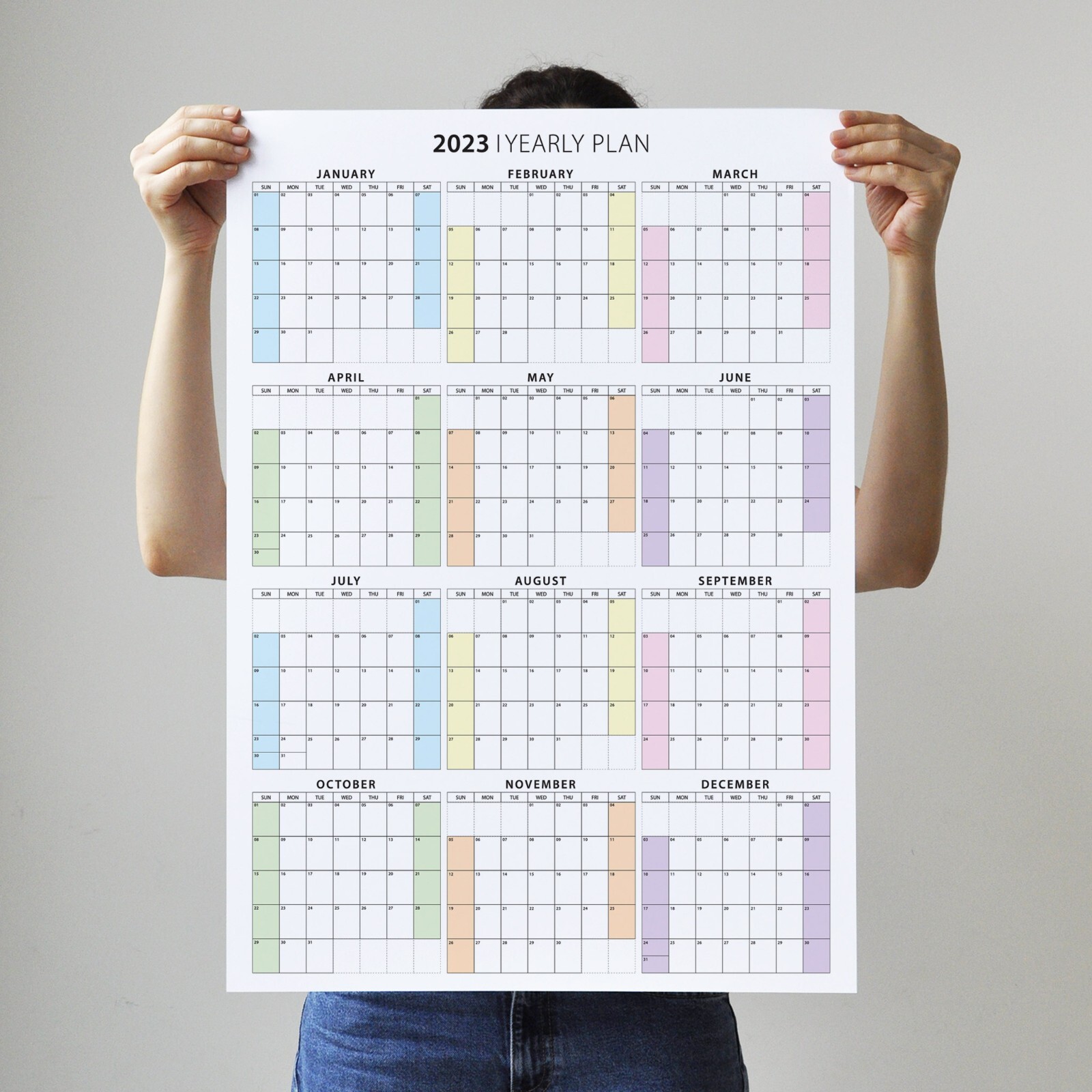 Yearly Wall Planner Large 2023 Calendar Year Plan Monthly Planner | eBay
