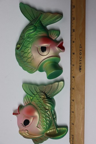 vtg 1950s Fish Couple Wall Plaques – Retro Kitsch Bathroom Decor - Bild 9 von 9