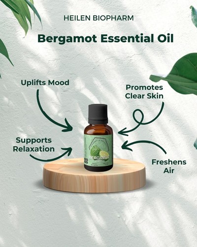 Heilen Biopharm Food Grade Edible Bergamot 15 ml Essential Oil Bottle Pack of 1 - Picture 3 of 8