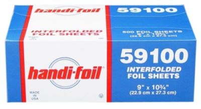 HFA 9'' x 10.75'' Aluminum Foil Interfolded Pop-Up Sheets 500/PK - Food Wrap