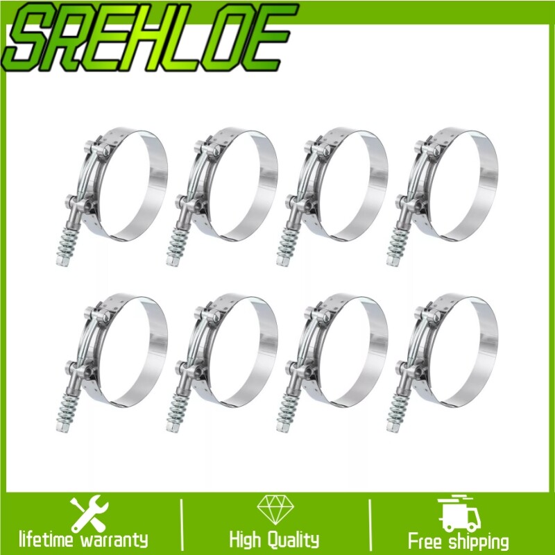 8PC 2.5 Inch T-Bolt Clamps for Intercooler Silicone Hose Turbo Coupler