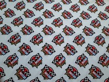 NASCAR Retro Racing in White, Camelot Licensed Cotton Fabric HALF YARD BTHY