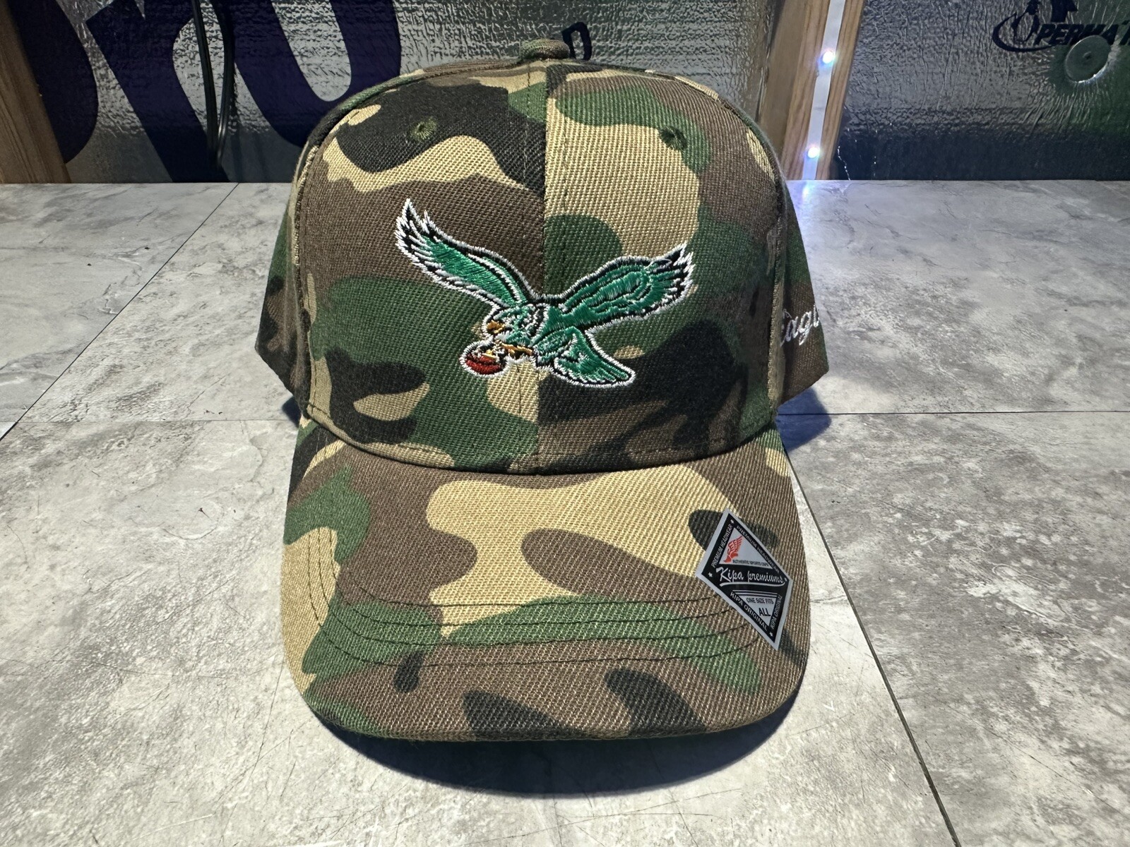 NWT Kipa Philadelphia Eagles Camo Curved Brim Adjustable Hat Cap