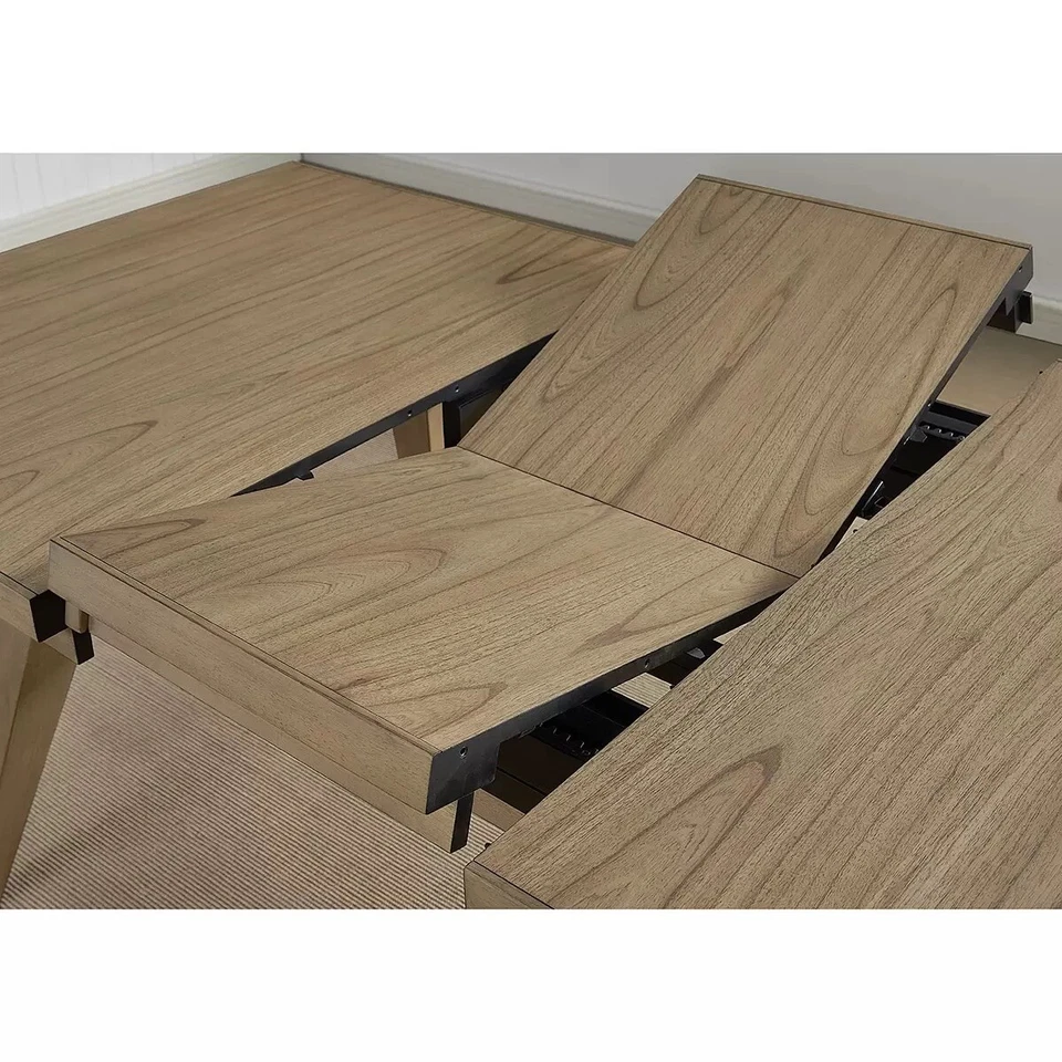 Elmwood Extending Dining Table and 6 Chairs  Seats 4-6 Light Wood - Image 3 of 4