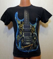 MEN'S SHIRT JERSEY CAMISETA TRIKOT SKELETON ROCK COTTON BLACK SIZE S SMALL
