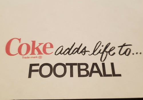 Coke COCA COLA Sports FOOTBALL Program Blanks VINTAGE Original Litho A003 Rare - Picture 8 of 11