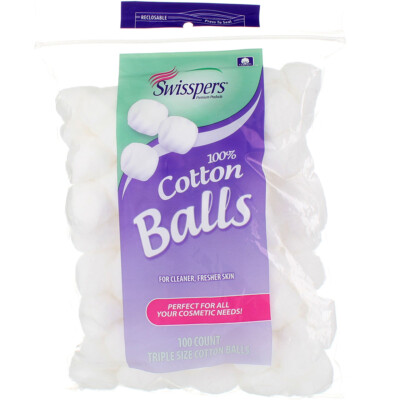 Swisspers Triple Size Cotton Balls, 100 Ct