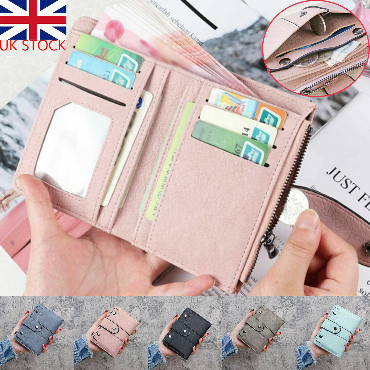 Generic Women Wallets Small Fashion Leather Purse Ladies Card Bag For Female  Purse Money Clip Wallet(Light Pink) : Amazon.in: Bags, Wallets and Luggage