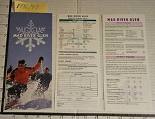 1996/97 MAD RIVER GLEN SKI AREA BROCHURE W/ TRAIL MAP INSIDE & 2 INSERTS.  MINT
