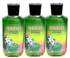 3 BATH BODY WORKS WAIKIKI BEACH COCONUT SHOWER GEL BODY WASH 10 FL OZ NEW