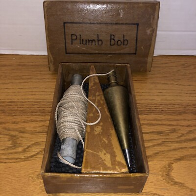 GENERAL TOOLS #800 PLUMB BOB 15 Oz BRASS  WITH HOMEMADE BOX