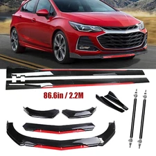 Front Bumper Lip Splitter Spoiler For 10-19 Chevrolet Cruze Strut Rod Body Kit