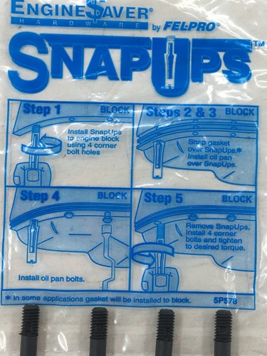 FEL-PRO 95563 BRAND 4 PK OF 6MM OIL PAN SNAP UPS - Picture 3 of 3