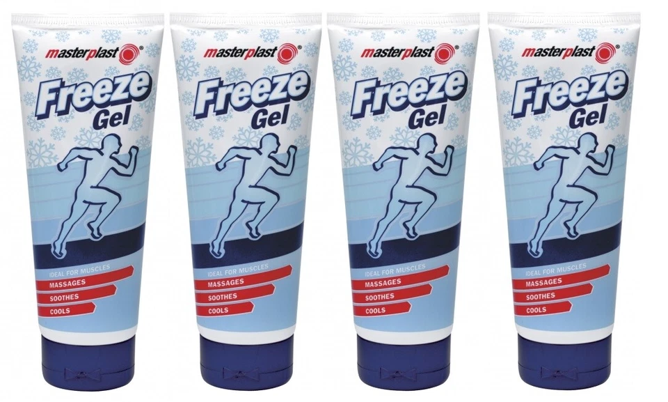 4 x Masterplast Freeze Gel Soothes Cools Massages Aching Muscles Relief 170ML