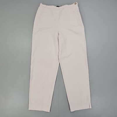 Weekend Max Mara Womens Chino Trousers Pink 8 UK Cotton Stretch Pants High Rise