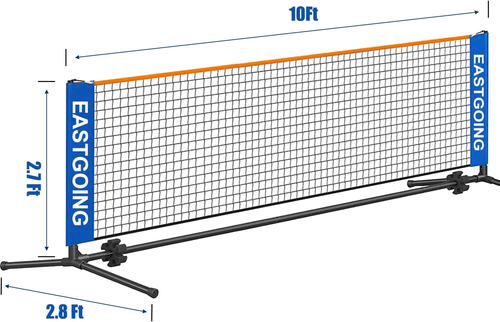 10 Ft Mini Portable Soccer Tennis Net | Pickleball Net System with Carrying Bag - Afbeelding 5 van 6