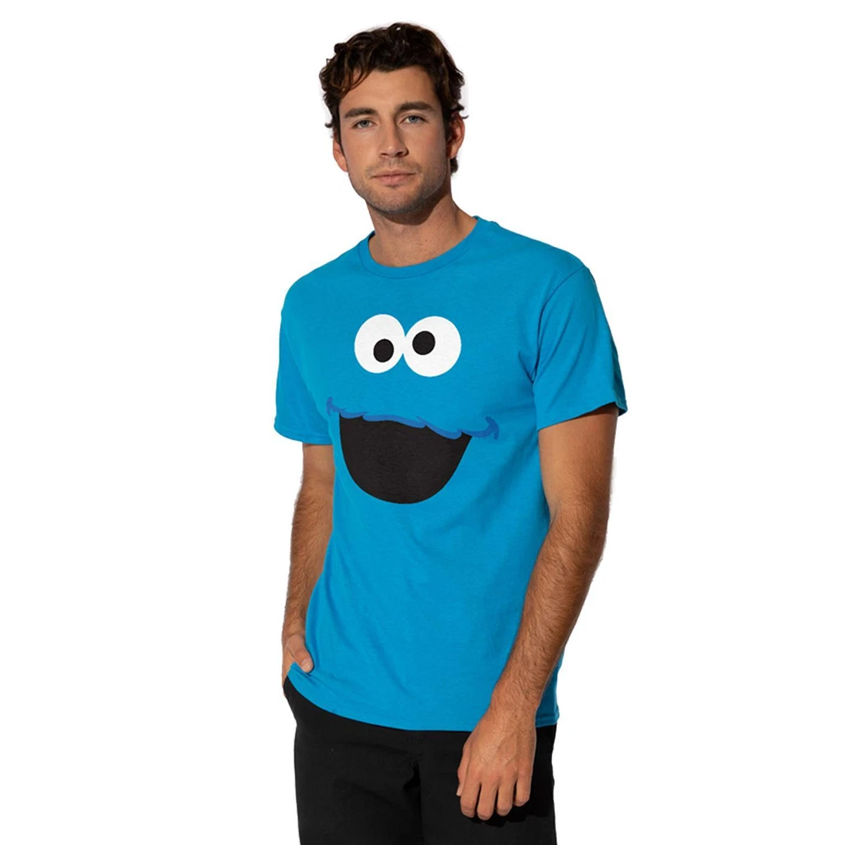Sesame Street Mens T shirt Cookie Monster Face Top Tee S 2XL Official