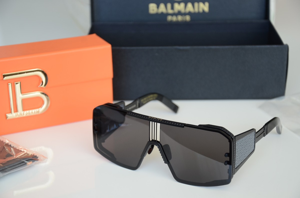 サングラス BALMAIN SS25 Unisex SUNGLASSES (BPS-146B-147 146B BLACK) BALMAIN Le Masque Mask BLACK Sunglases Eyewear BPS-146B