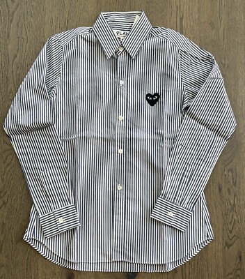 COMME DES GARCONS Play Red Heart Patch Long Sleeves Button Shirt Size M