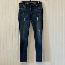Kut from the Kloth Jeans Catherine Boyfriend Dark Wash Distressed Size 4